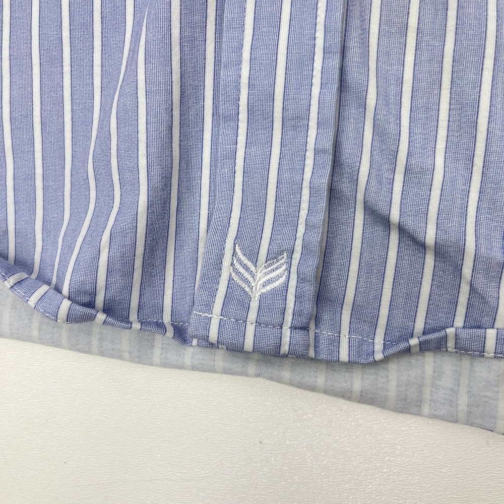 Buttercloth Dress Shirt Mens 2XL Blue Stripe Icy Cotton Regular Fit Stretch - Picture 7 of 13
